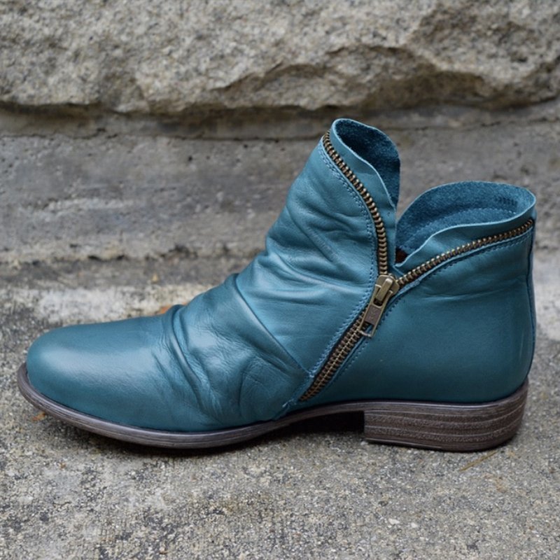 Zadie | Leather Boots with Zipper